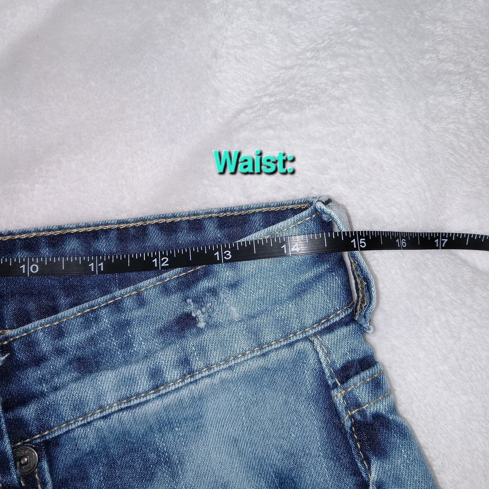 CJ Black Jeans Men 28x30 Acid Wash Low Rise Slim Straight Whisker Stretch Denim